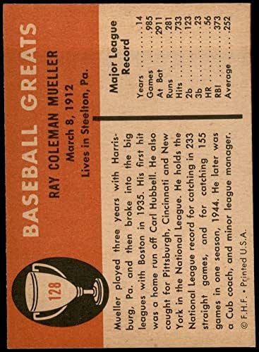 1961 Fleer 128 Рей Мюлер Синсинати Редс/Брейвз/Джайентс/Пирати (Бейзболна картичка) EX/Mount Редс/Брейвз/Джайентс/Пирати