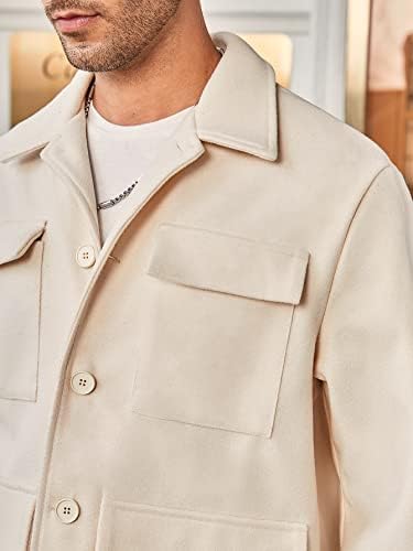 Якета Xinbalove за мъже, Мъжко палто с капак и джоб (Цвят: кайсия, Размер: Средно)