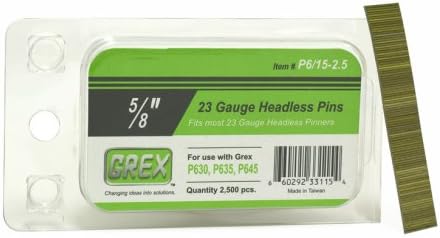 GREX P6/15-2.5 Щифтове без глави 23 калибър с дължина 5/8 инча (2500 за кутия)
