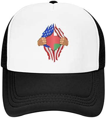Детска бейзболна шапка със знамената на САЩ и Оман BOLUFE, има добра дишаща функция, естествен комфорт и дишаща