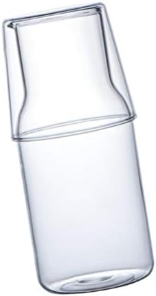 Cabilock Прозрачни Чаши Прозрачни Чаши Чаша За Вода Нощни Комплект За Вода, Стомна за Вода от Прозрачно Стъкло,