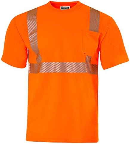 Защитно риза JORESTECH С Висока Видимост, Светоотражающая Теплопередача, Къс ръкав с Преден джоб ANSI Class