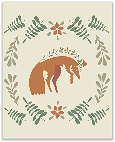 Щампи северните горски животни - Комплект от 6 (8x10 инча) Лъскав, Модерен, Скандинавски Декор за детска стая
