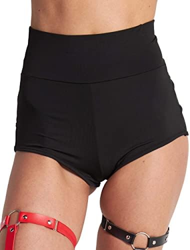 Дамски къси панталони с висока талия iHeartRaves Плячка Shorts за Жени - Рейвовые Шорти от Ликра Pole Shorts