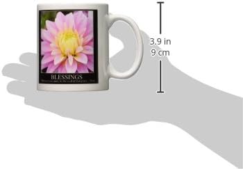 Керамична Чаша с цветна снимка 3dRose Благословения Rumi Quote Dahlia Flowers, 11 Грама
