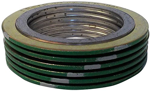 Sterling Seal 90006316GR2500X6 Спирала намотанная уплътнение от неръждаема стомана 316L с Гъвкав графит подкрепа пълнеж, за тръба 6 см, Клас на налягане 2500 # (БРОЙ: зелена лента със с