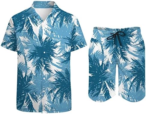 Мъжки Ежедневни Комплекти от ризи и къси панталони в стила на Палмово дърво с къс ръкав, Тропически Комплекти