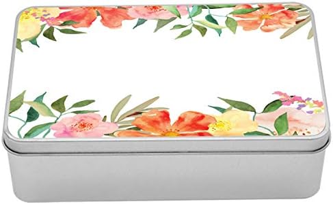 Лидице Кутия за цветя Ambesonne, Листенца на цветя в Меки Пастелни цветове, с Букет Цветя, Оръфан Цвят, Женствена