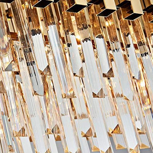 USIFAZ Проста Модерна Кристален Лампа Полилей за хола Овални Луксозна Златна Кръгла Линия на Полилея от Неръждаема