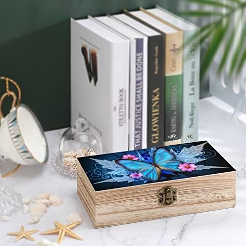 Модерен Дървена Кутия За Съхранение С Принтом Пеперуди, Тенис На Малък Декоративен Органайзер, Подарък Кутия