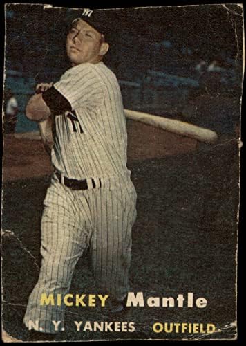 1957 Topps 95 Мики Мэнтл Ню Йорк Янкис (Бейзболна картичка) АВТЕНТИЧНИ Янкис
