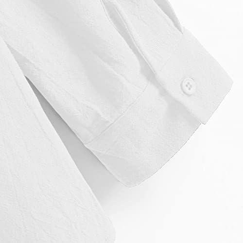 Мъжки Ленени Ризи utcoco с дълъг ръкав и копчета, Обикновена Ежедневни Тениски Slim Fit