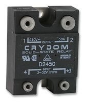CRYDOM D2450-10 SSR, за Монтиране на панел, 280 vac, 32 vdc, 50 И