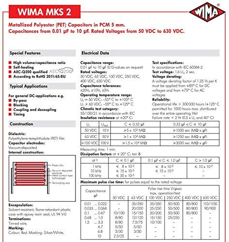 10ШТ 0,1 icf 100nf 104 100V WIMA MKS2 Аудио Клас Металлизированный Кондензатор Полиестер