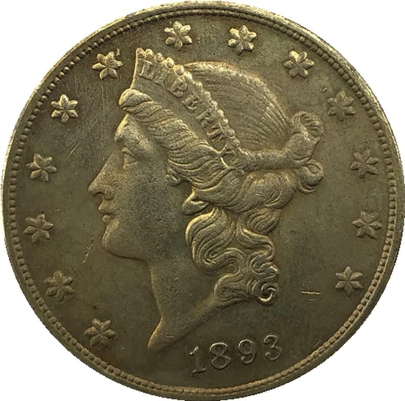 1893P Версия на Американската 20 Златни Монети Латунная Антични Ръчна Чуждестранна Възпоменателна Монета 34