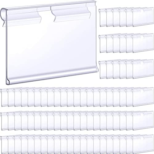 200 Бр Прозрачни пластмасови Етикети за телени рафтове за Многократна употреба Притежателите на Етикети, Прозрачни