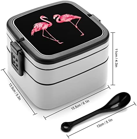Акварел Обяд-Бокс Flamingo Преносим Двуслойни Bento-Бокс с Голям Капацитет на Контейнера за Обяд Хранителната