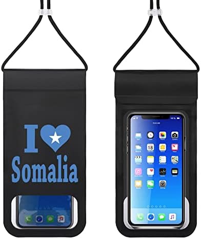 FunnyStar I Love Знаме на Сомалия Водоустойчив калъф за мобилен телефон, суха чанта, плажни аксесоари за плуване,