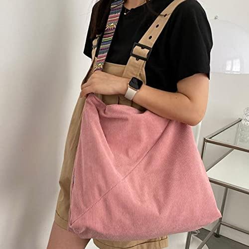 Дамски чанти-скитник FVOWOH, Вельветовая чанта-тоут среден размер на мълния, Ежедневни чанти през рамо в стил
