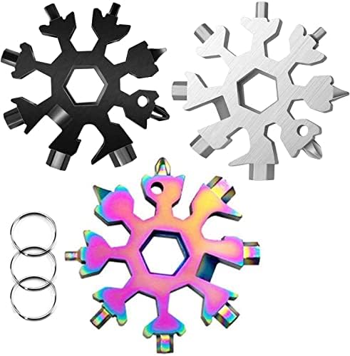 3шт-мультитул snowflake 18 в 1－Ключодържател във формата на снежинки от неръждаема стомана－ Преносим Отвертка
