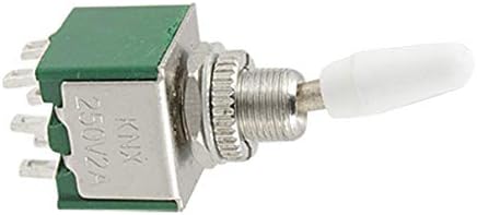Електрически Aexit AC 250V 2A DPDT ВКЛ./ИЗКЛ 6 Клемм Зелени превключи ключове Тумблерный ключ