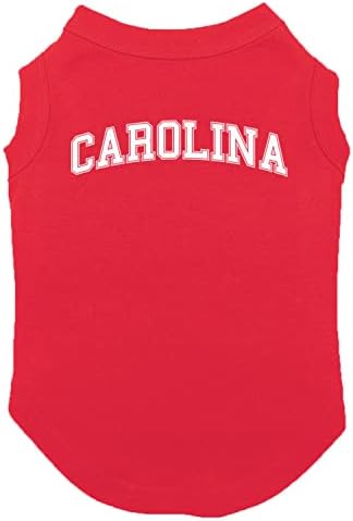 Тениска за кучета Carolina - Sports City State School за кучета (Червени, среден размер)