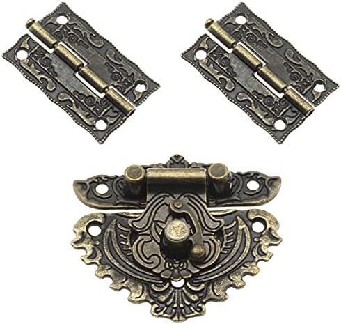 OZXNO Набор от Декоративни Ключалки и Панти с Антични Гравиран във формата на Сърце С Сплав и годината на Реколтата