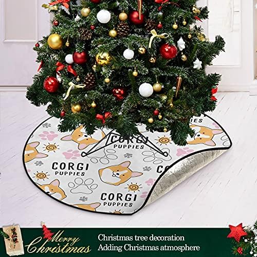 Сладък Подложка за Коледната Елха с участието на Corgi, Водоустойчив Поставка За коледно дърво, Подложка за