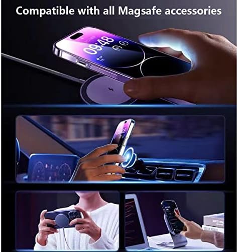 Прозрачен калъф LZGHOYF за iPhone 14 Plus С вградена защита на обектива на камерата, Магнитен калъф, Съвместим с MagSafe, Елегантен Защитен калъф за iPhone 14 Плюс 6,7 инча - Златен