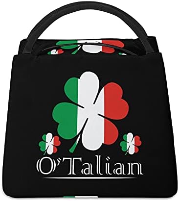 O ' Talian Ирландски 4-Листа Детелина Италиански Флаг Множество Чанта за Обяд Чанта-Тоут за Жени, Мъже Възрастни