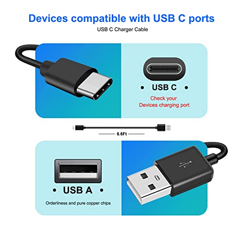 6 фута C USB Зарядно Устройство, Кабел, кабел за зареждане Кабел за Samsung Galaxy Tab S7 S8, S6, S5e, S4, S3,