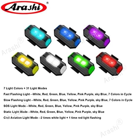 Led светлини Arashi 7 Pack, седем цвята и няколко режима на регулирани + Акумулаторна + Светли, леки и универсални,