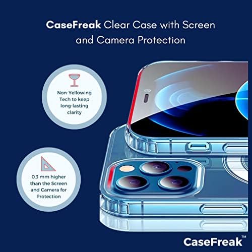 Прозрачен калъф CASEFREAK за iPhone 12 Mini с магнитен пръстен, който е съвместим с безопасни аксесоари, Оборудвана