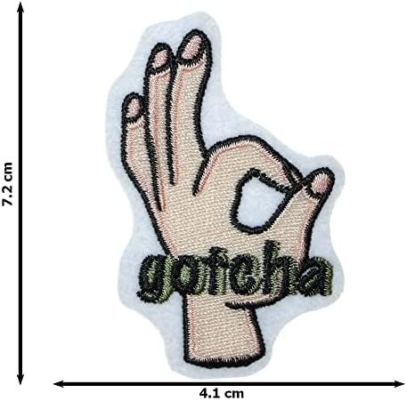 JPT - Gotcha OK Апликация, бродирани ръчно Пръст, Желязо/Шият Ивици, Икона, Скъпа Нашивка с логото на Жилетката,