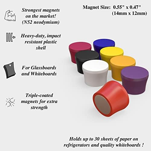 Силни магнити за бяла дъска, картон стъкло и хладилника (лилаво, 8 опаковки, малки). N52 Неодимови редки земи