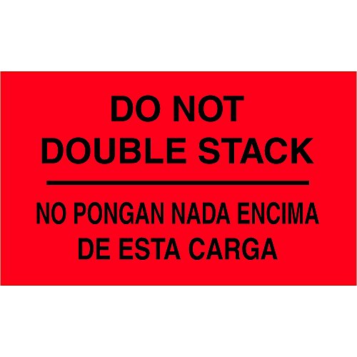 Лентата Logic TLDL3051 с два етикети No Pongan Нада Encima De Esta Carga, 3 x 5, флуоресцентно-червена, 1 ролка