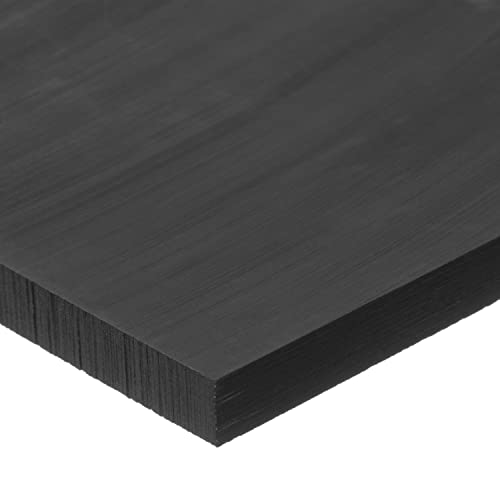 Полиетиленов лист UHMW, нов дизайн, Черен, дебелина 1/4 инча х 24 см в ширина х 24 инча дължина