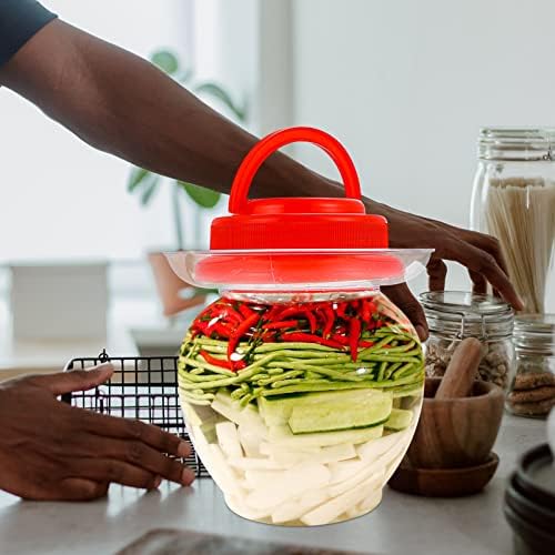 Контейнер за съхранение на храна UPKOCH Kimchi Jar: Голям Капацитет, Прозрачна Храни Запечатани Капак за Кухненско