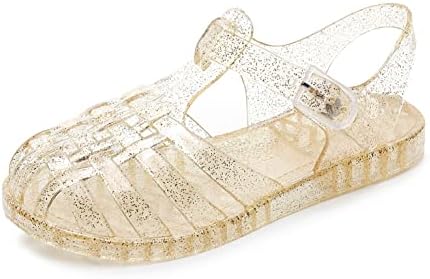 Желейная обувки за малки момичета; Летни Плажни Желейные Сандали в стил Ретро; Сандали с Т-Образно каишка; Блестящи