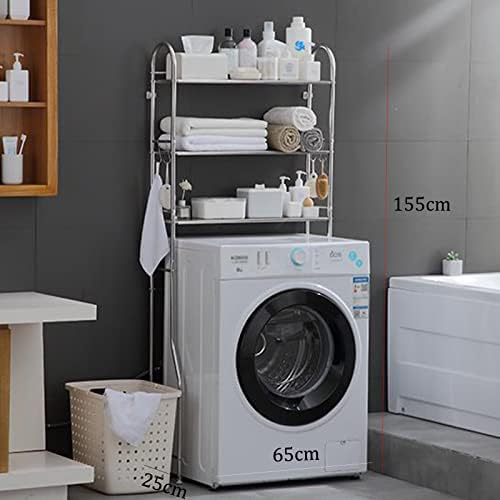 Рамки за съхранение на перални машини BKGDO, Подова Поставка над Тоалетна, Гъвкав срок за миене на съдове, Рафт