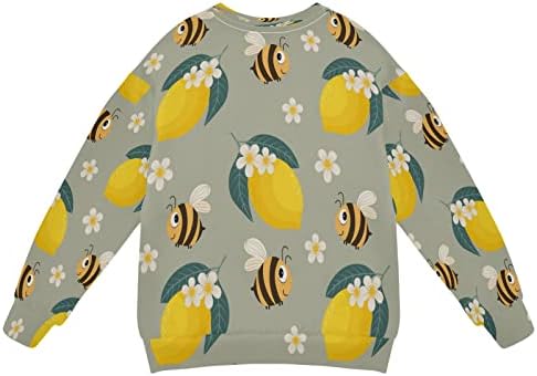 Забавни Пчели Лимони Hoody За Момчета и Момичета, Пуловер с кръгло деколте за Деца, Пуловер с Дълъг Ръкав, Есенно-Зимни