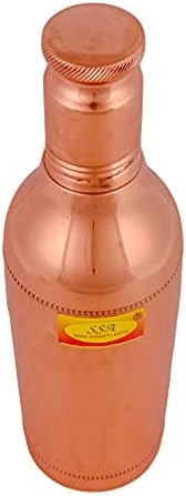 Бутилка за вода от чиста Мед Shiv Shakti Arts | Бутилка за шампанско | Бутилка за вино - 1 литър, Дизайнерски комплект от 4 теми, с Аюрведа полза на Мед за здраве