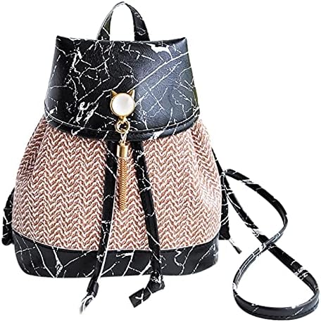 Раница за лаптоп AnFeng за пътуване, Антиблокировочный калъф с каменен модел, чанта-раница с пискюли Малък плетене