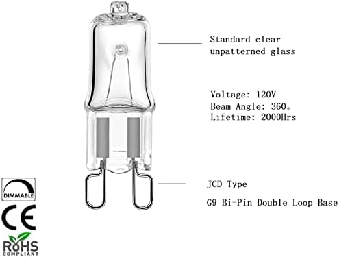 10 X Халогенни лампи G9 60 W JCD Тип G9 Двухконтактное основа с двойна линия 120 Вольтовые Крушки с регулируема