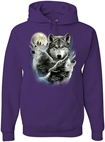 Тениска Hunt Howling Wolf Pack Hoody С качулка Wild дивата природа Животни, Природа Луната Hoody