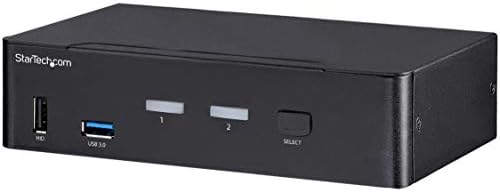StarTech.com 2 Портов KVM суич DisplayPort - 4K 60Hz - С един дисплей - Двоен KVM switch UHD DP 1.2 USB с вграден възел USB 3.0 и аудио система - Dell, HP, Apple, Lenovo - Съвместим с TAA (SV231DPU34K)