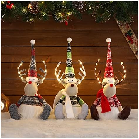 Коледна Украса PIFUDE Коледен Орнамент във формата на Лос Плюшен Кукла ръчно изработени с Разтегателен Пружинящими Крака Украса във вид на Елхи (Цвят: K)